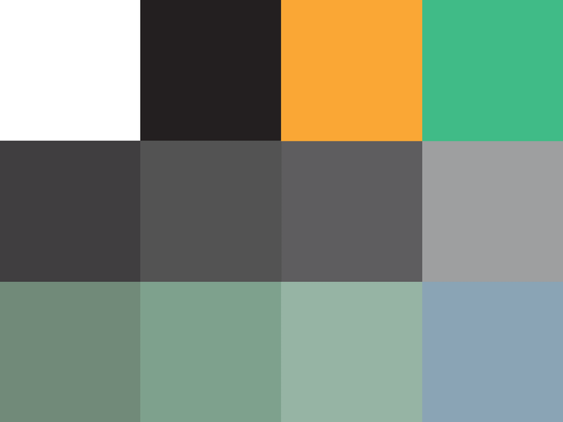 Color palette for NYC DOT Walk NYC pedestrian wayfinding program